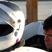 Driver in Formula B F1000 race car