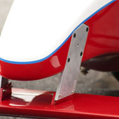 Front nose and attached arms of a Formula B F1000 race car