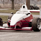 left exterior and front wheel of the F1000 race car from Philly Motor Sports