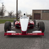 head-on view of the F1000 race car designed for Formula B racing by Philly Motor Sports